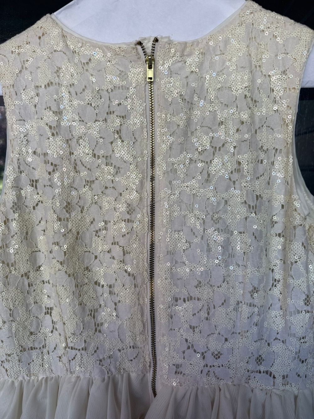 H&M Cream Lace Bodice Tiered Tulle Party Dress - Picture 4 of 5